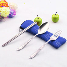 Load image into Gallery viewer, 3PC Fork Spoon Travel Picnic Stainless Steel Cutlery Portable Camping #FC28 - .